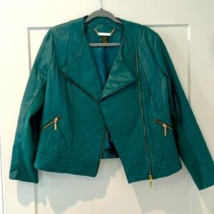 Iman vintage green leather jacket